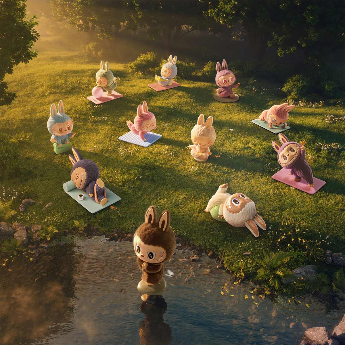 Pop Mart Figurine The Monsters - Série "Lazy Yoga" - 1 pièce