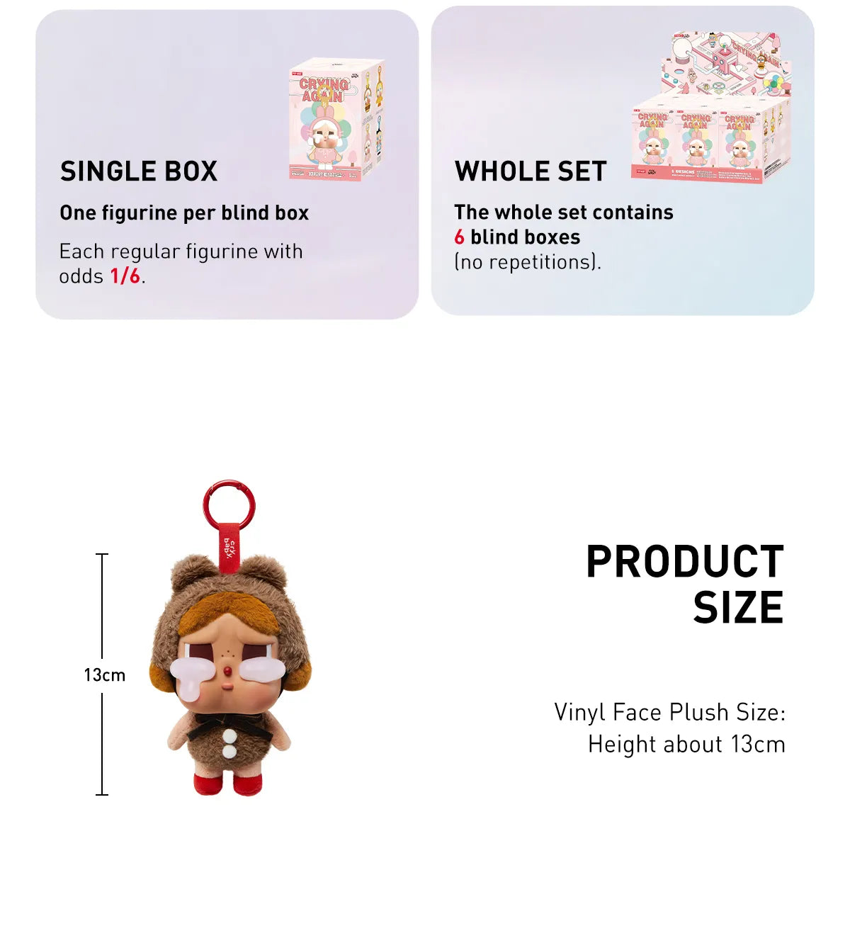 Pop Mart Peluche Crybaby - Série Crying Again - 1 pièce